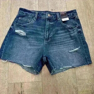 NWT No Boundaries Women Size 9 Dark Cut Off High Rise Jean Shorts